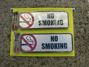 Brand New - Cosco Brush Metal Sign NO SMOKING  9 x 3 (Set of 2) Item # 098207