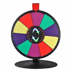 WinSpin 15&#034; 10 Slot Heavy Duty Tabletop Color Dry Erase Prize Wheel Metal Sta...