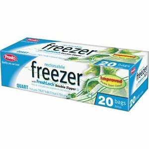 Presto 1 Qt. Reclosable Double Zipper Freezer Bag (20 Count) C003710S  - 1 Each