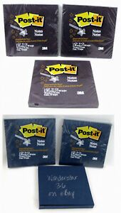 Lot of 3M Post It Notes Dark Blue Purple Gel Ink - 5 pads Sealed +1 FREE - 3x3