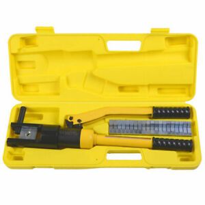 Hydraulic Wire Terminal Crimper Battery Cable Lug Crimping Tool w/Dies 16 Ton