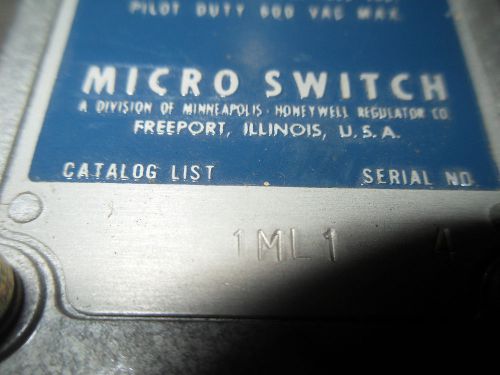 (Y6-2) 1 NEW HONEYWELL MICRO SWITCH 1ML1 PRECISION LIMIT SWITCH