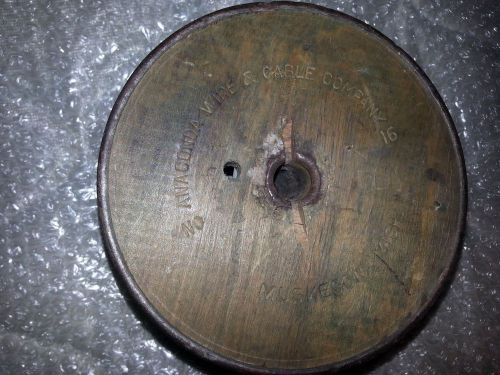 Antique Anaconda Wire &amp; Cable Co. Wood Metal Spool Muskegon, Michigan