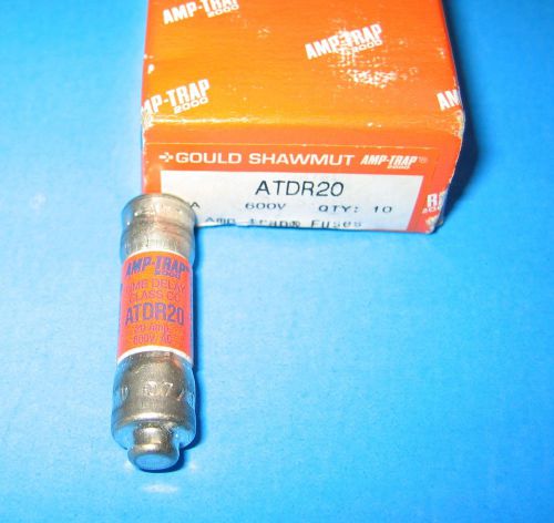 box of ten ATDR20 Amp-trap Fuses Gould Shawmut Clas CC 20A 600V AC time delay