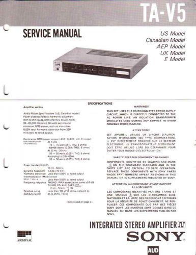 SONY ORIGINAL Service Manual TA-V5 FREE USA SHIPPING