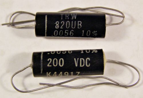 3 TRW 820UB .0056uf 5600pf 200V Capacitors NOS