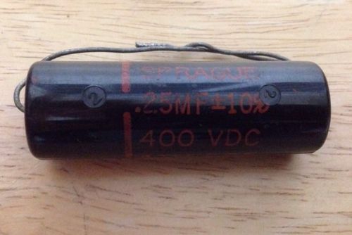 NOS SPRAGUE CAPACITOR .25 uF 400 VDC Black Beauty!