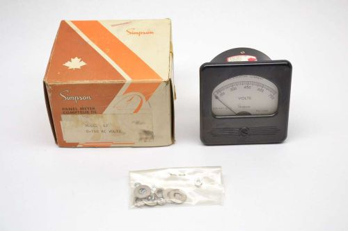 NEW SIMPSON 57 ALTERNATING CURRENT ANALOG PANEL 0-750V-AC METER B442152