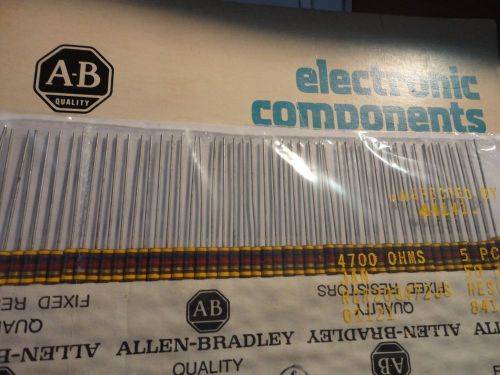 NOS 50PCS 4.7K-1/2W-5% RCR CARBON COMP. RCR20G472JS 1/2WATT RESISTOR