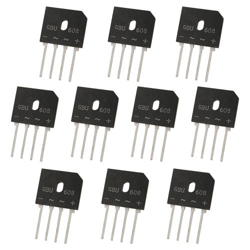 10 x gbu608 glass passivated bridge rectifier single phase 6a 800v for sale