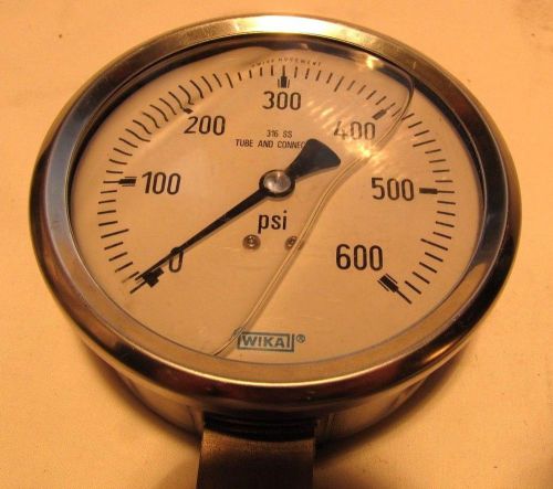 WIKA 2.5&#034; PRESSURE GAUGE 0-600 PSI All 316 S.S. 2.5 1/4&#034; NPT