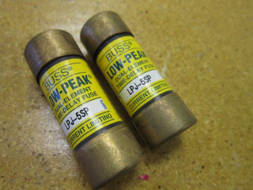 Buss LPJ-5SP FUSE 5A 600V TIME DELAY (Lot of 2)