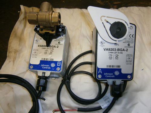 JOHNSON CONTROL Valves VA9203-BGA-2 Elec Act,27 In.-lb.,On-Off,24VAC