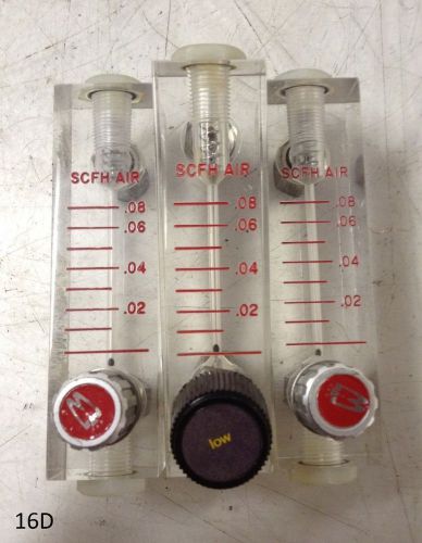 Dwyer scfh air 0-.08 flow meter/gauge 100 psig 160 f lot of 3 for sale