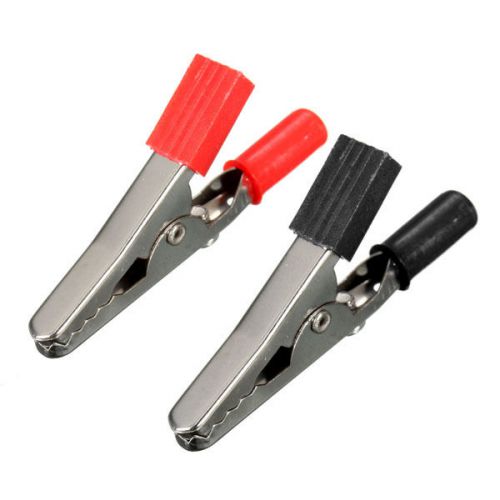 2Pcs Crocodile Alligator Clip to 4mm Banana Female Jack Test Adapter 55mm R&amp;B