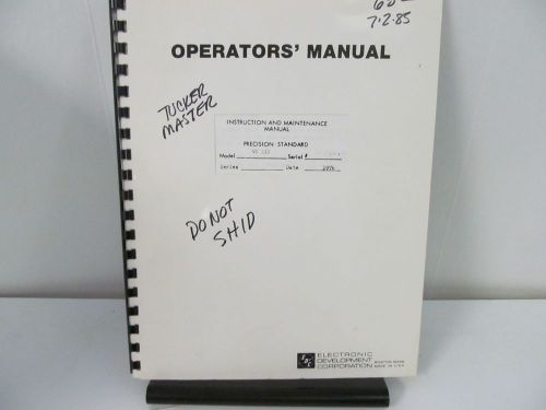 Electronic development vs111 precision standard instr/maintenance manual for sale