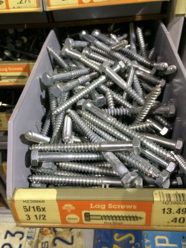 Lot Of 150 Steel Hex Lag Screw Bolt 5/16 X 3 1/2&#034; Zinc Plated Hex Head Hillman