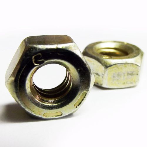 (CS-800-204) (10 Qty) Hex Nut 1/4-20 Yellow Zinc 7/16x7/32&#034;