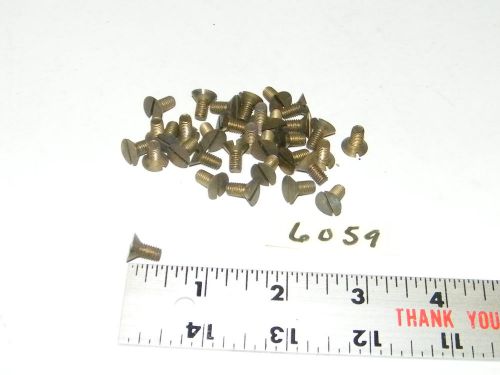 10-32 x 3/8 Slotted Flat Head Solid Brass Machine Screws Vintage Qty 33