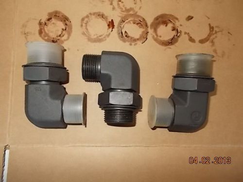 Three Parker 12-16 C5OLO-S Straight Thread Elbow Hydraulic Fitting JD case Ford