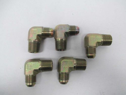 LOT 5 NEW PARKER 90 DEGREE MALE ELBOW 1/2IN NPT X 5/8IN JIC D375987