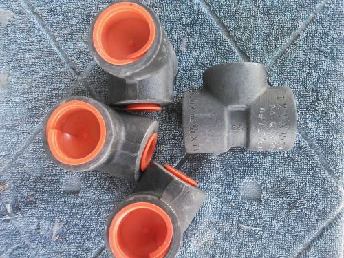 LOT OF (4) Socket Weld Reducing Tees &gt; 1&#034; x 1/2&#034; Socket Weld Reducing Tee