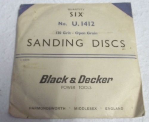 4 vtg rare antique black&amp; decker  paper sanding disc 120 grit open grain england for sale