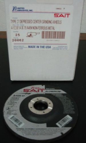 Sait 20062 4-1/2 x 1/4x7/8 a46n grinding wheels - qty25 for sale