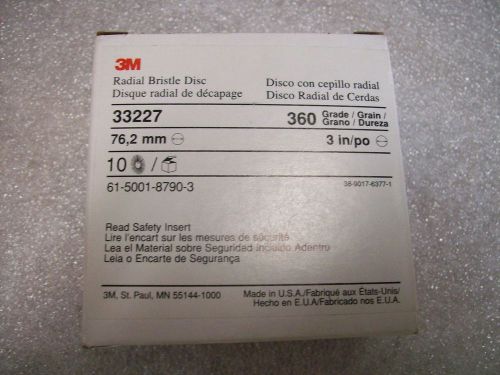 1 box (10 discs per box) 3m radial bristle disc 3&#034; 360 grit 33227 new for sale