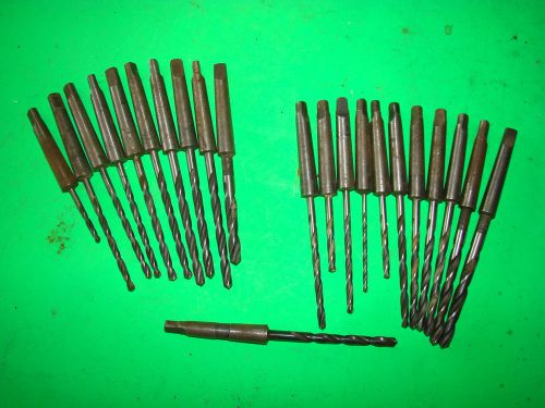 22 pcs. H S Taper Shank Drill Bits