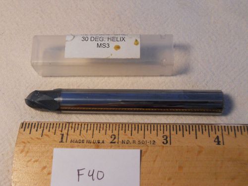 1 NEW CARBIDE ENDMILLS 1/2&#034; DIA. 1/2&#034; SH. 2 FLUTE. LONG. BALL COATED F40