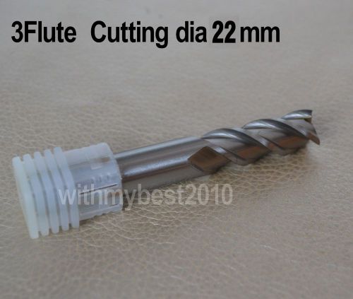 Lot 1pcs 3Flute Aluminum End Mills Cutting Dia 22mm Shank Dia 20mm Material HSS