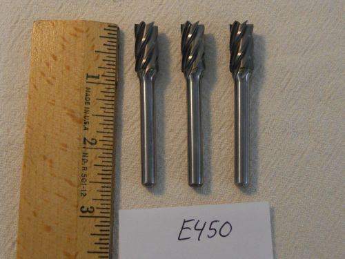 3 NEW 6 MM SHANK CARBIDE BURRS FOR CUTTING ALUMINUM. METRIC. MADE IN USA  {E450}