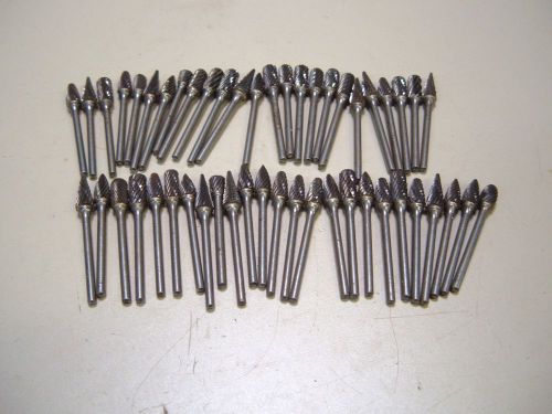 50 PCS SOLID CARBIDE BURS - 1/8&#034; DIAMETER SHANK ASSORTED SHAPES TO CUT STEEL