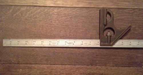 Vintage L S Starrett 18in no 4 Machinist Square with level adjustable