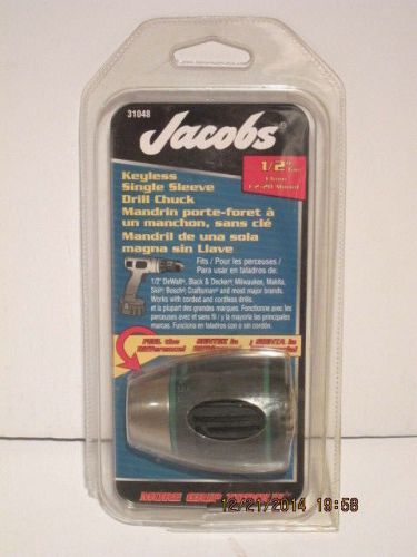 Jacobs 1/2&#034; Replacement Keyless Single Sleeve Drill Chuck #31048 FREE SHIP NISP!