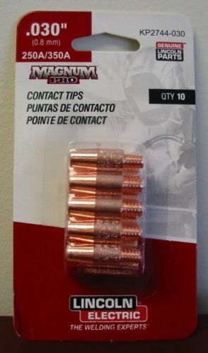 Lincoln electric magnum pro contact tips .030&#034; 250a/350a - qty10 - kp2744-030 for sale