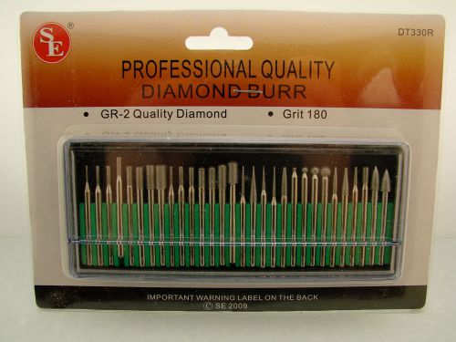 30 PIECES diamond burr set 1/8&#034; shank shapes 180 grit