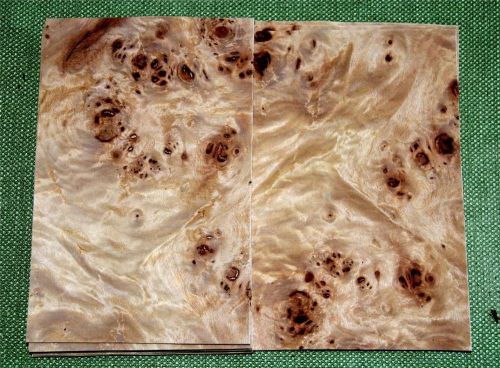 6-3/4&#034; x 4-3/8&#034;   leafs of Mappa Burl Bookmatched Craft Wood Veneer  #v1418