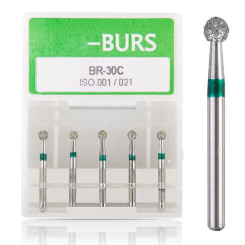 50 x Dental Diamond Burs High Speed Ball Round Type Medium FG1.6mm BR-30C