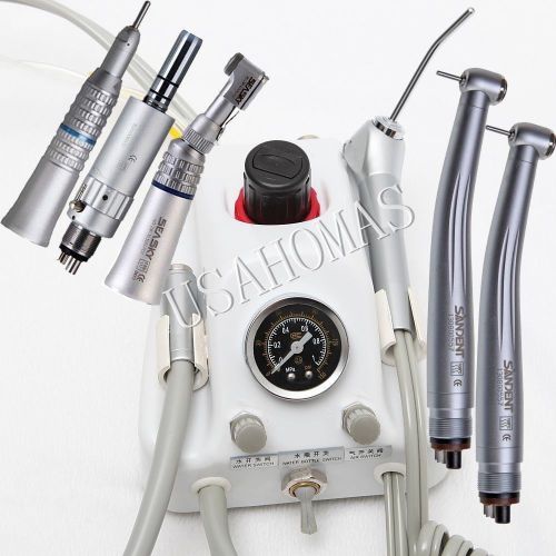 Dental portable turbine unit 4h work w/ compressor+low high speed handpiece for sale