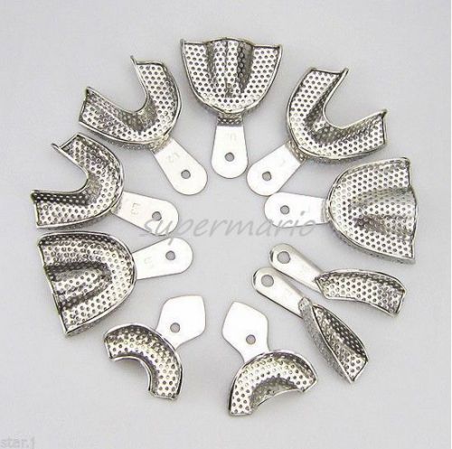 Dental Full Stainless Steel Impression Trays 10pcs us