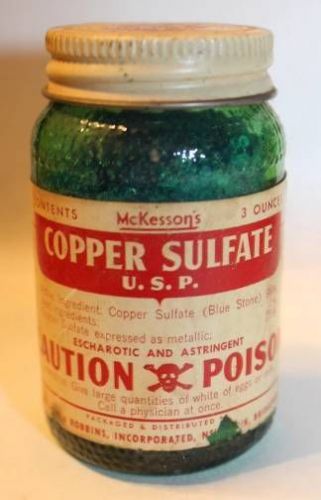 Vintage COPPER SULPHATE SULFATE CRYSTALS Full Poison Emerald Green No Reserve