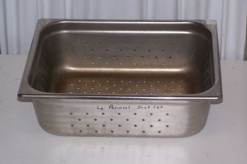 Stainless steel medical grade instrument tray 12 x 10 x 4 &#034; perforated for sale