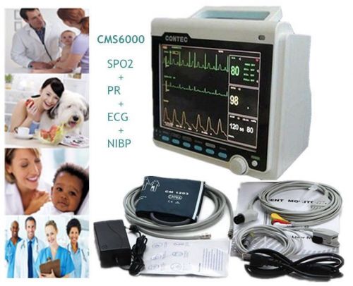 HOT PROMOTION! ICU CCU PORTABLE PATIENT MONITOR ECG SPO2 PR NIBP NETWORK 8.4&#034;