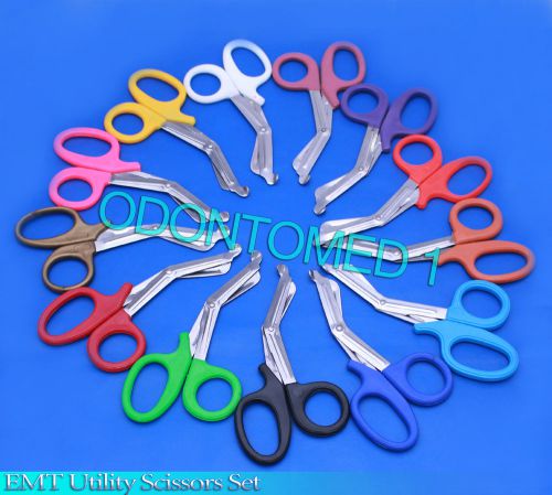 3 PCS(PINK&amp; GREEN&amp; ORANGE)UTILITY BANDAGE TRAUMA EMT EMS SHEARS SCISSORS 7.25”