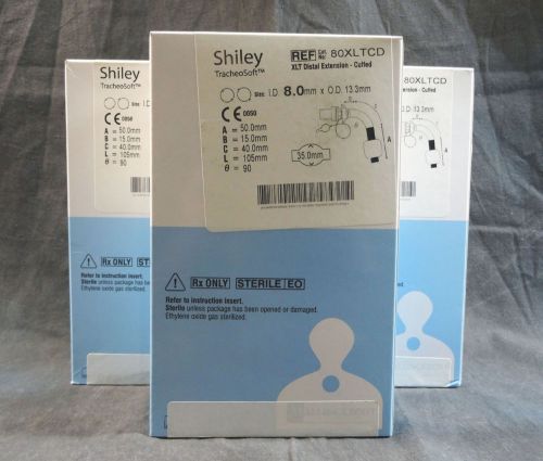 Mallinckrodt 80xltcd shiley tracheosoft xlt 8.0mm tube - lot of 3 for sale