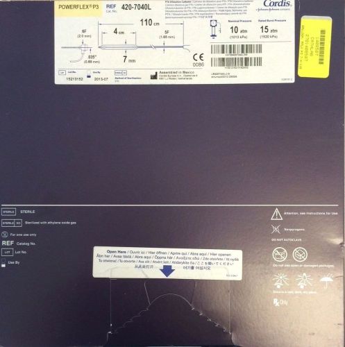 Cordis POWERFLEX P3 PTA Dilatation Cath, 6F  110cm x 7.0mm  REF: 420-7040L