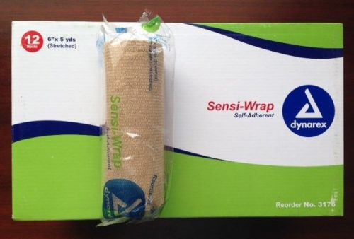 Dynarex Sensi-Wrap 6&#034;x5yrds Self-adherent 12/bx #3176 NEW Sensiwrap Coban Coflex