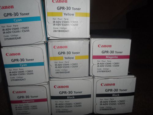 Canon GPR-30 2 Full Set OEM NIB Quick Ship Cyan Magenta Yellow Black